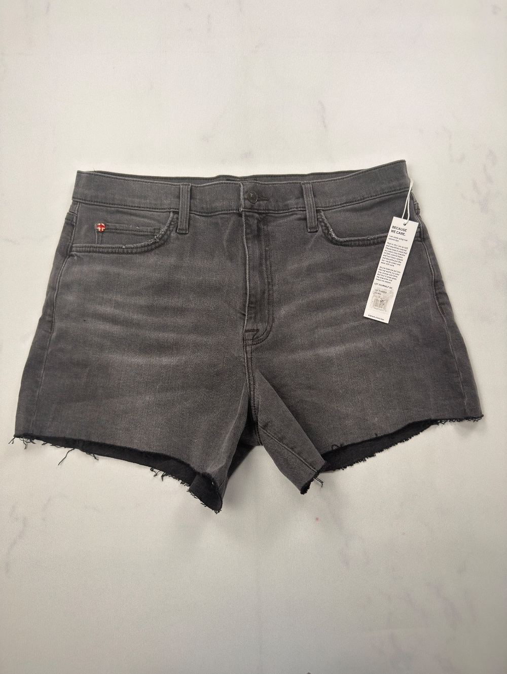 Hudson Jeans Shorts Gray Raw Hem - Womens 31